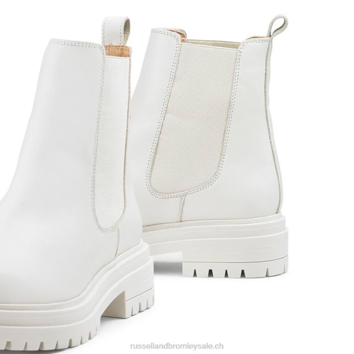blanc 8BN6303 femmes Russell And Bromley botte chelsea de combat d\'entreprise