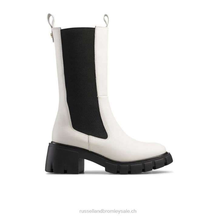 blanc 8BN6305 femmes Russell And Bromley botte épaisse à bout rond