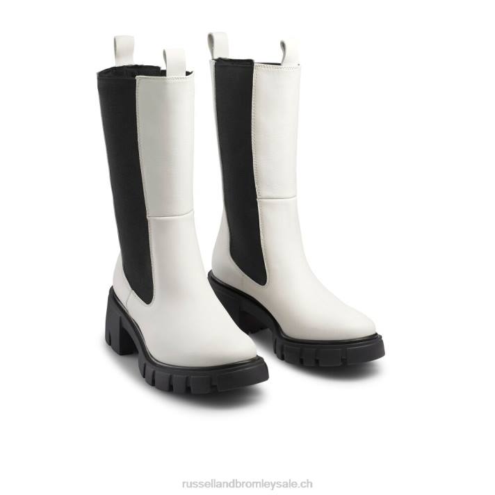 blanc 8BN6305 femmes Russell And Bromley botte épaisse à bout rond