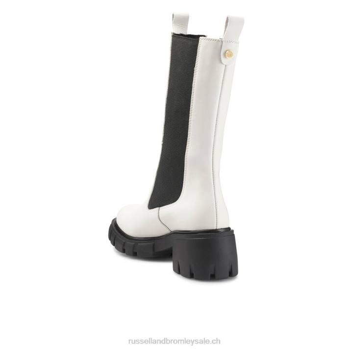 blanc 8BN6305 femmes Russell And Bromley botte épaisse à bout rond
