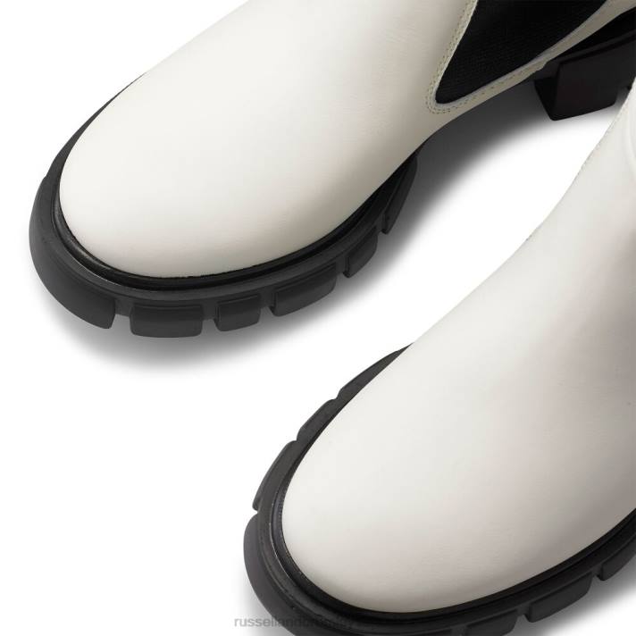 blanc 8BN6305 femmes Russell And Bromley botte épaisse à bout rond