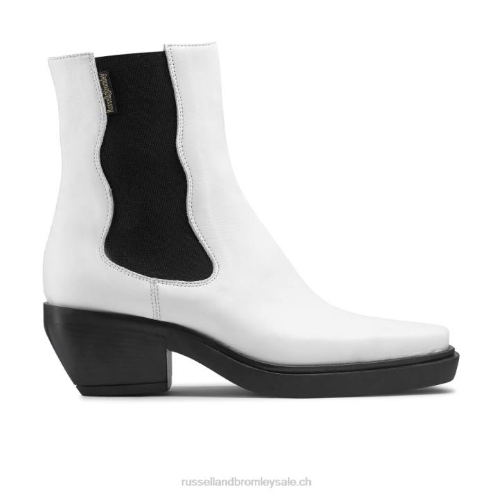 blanc 8BN6308 femmes Russell And Bromley botte chelsea western nashville