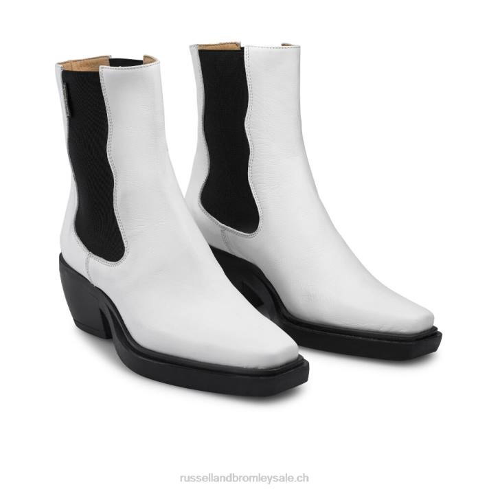 blanc 8BN6308 femmes Russell And Bromley botte chelsea western nashville