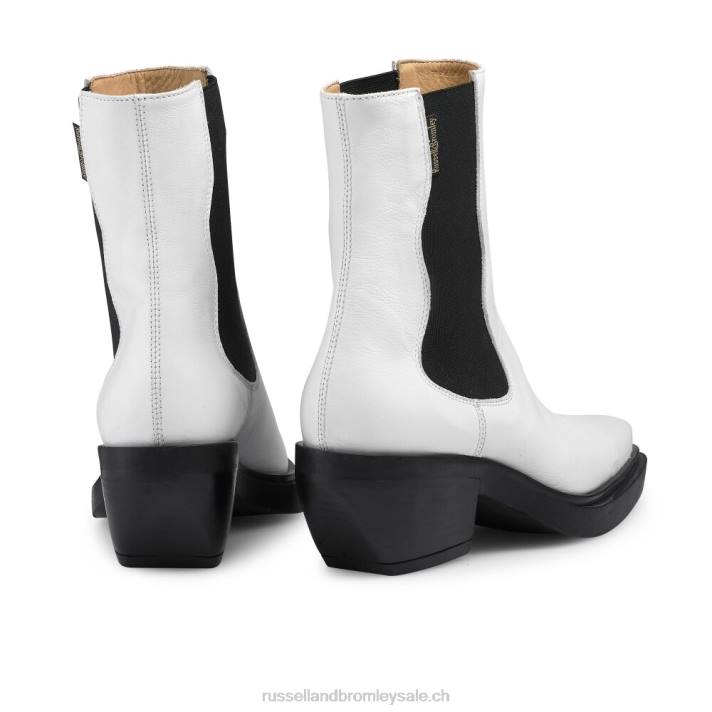 blanc 8BN6308 femmes Russell And Bromley botte chelsea western nashville