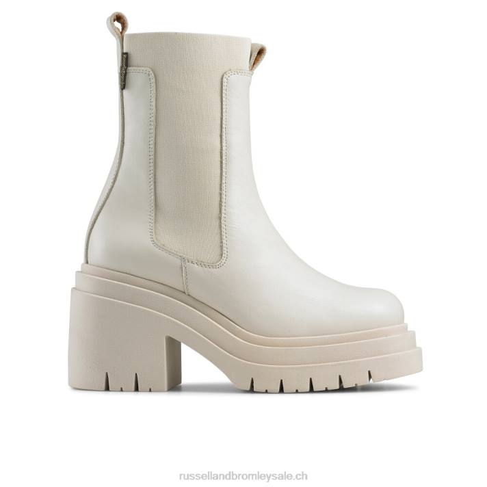blanc 8BN6323 femmes Russell And Bromley botte camden à double plate-forme
