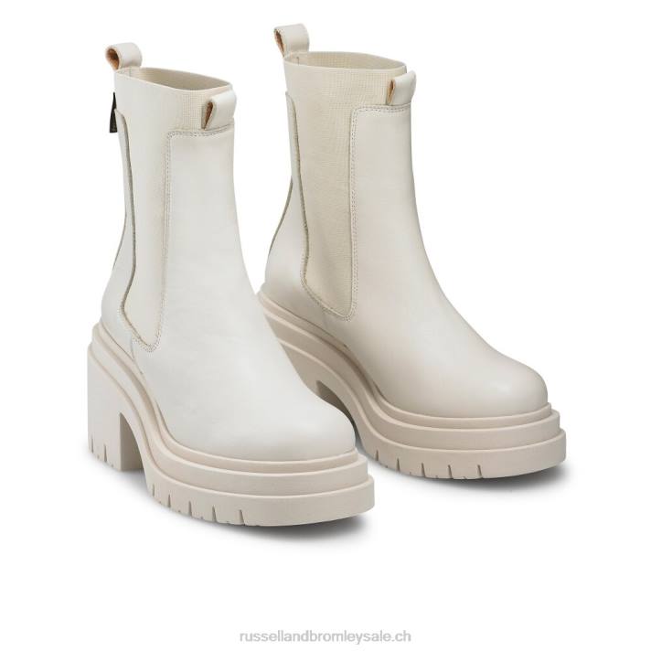 blanc 8BN6323 femmes Russell And Bromley botte camden à double plate-forme