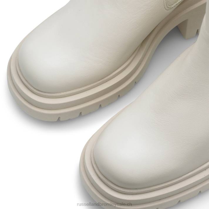 blanc 8BN6323 femmes Russell And Bromley botte camden à double plate-forme