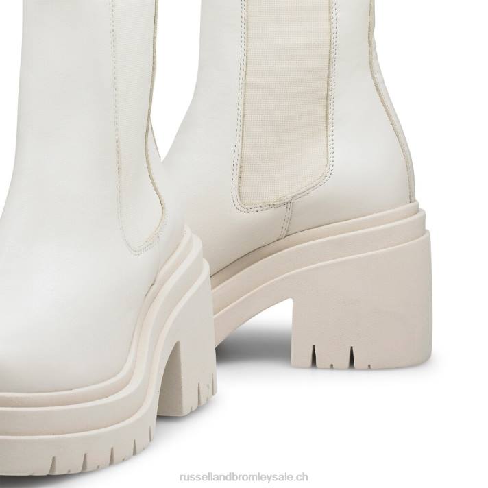 blanc 8BN6323 femmes Russell And Bromley botte camden à double plate-forme