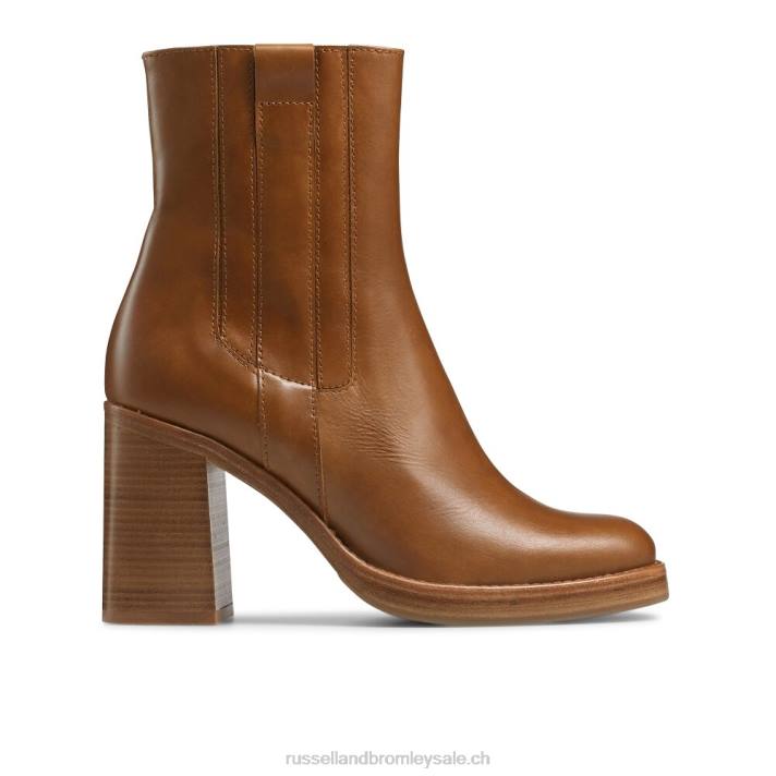 bronzer 8BN6292 femmes Russell And Bromley botte à talon empilé en bois pallomini