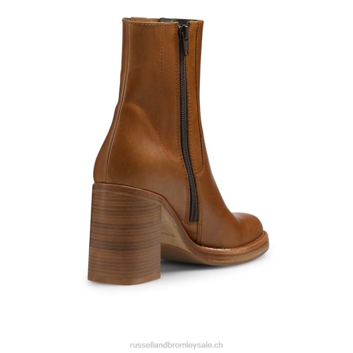bronzer 8BN6292 femmes Russell And Bromley botte à talon empilé en bois pallomini