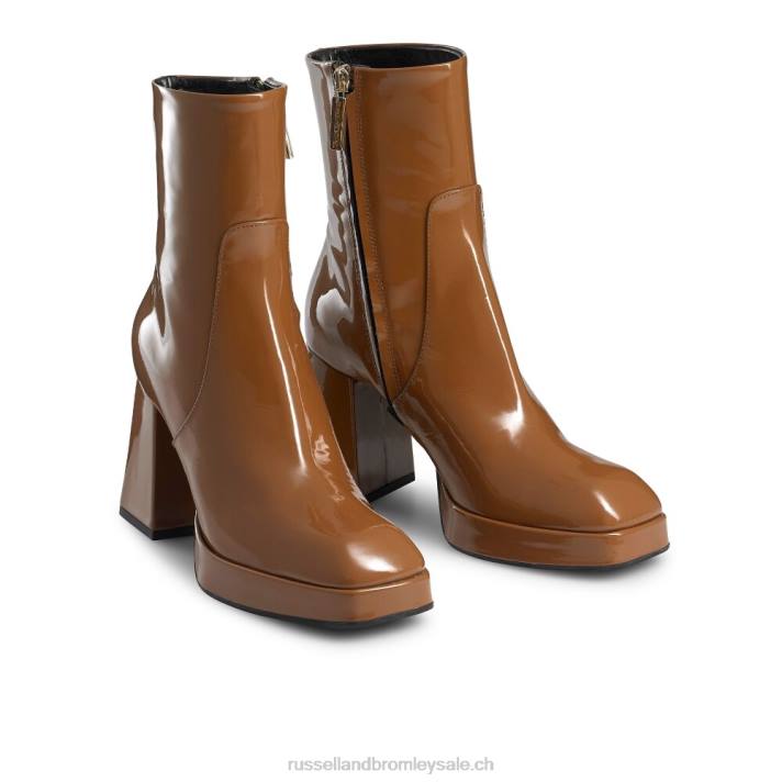 bronzer 8BN6330 femmes Russell And Bromley bottes à plateforme et talon évasé