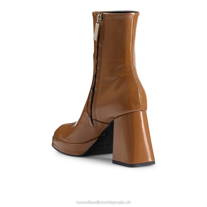 bronzer 8BN6330 femmes Russell And Bromley bottes à plateforme et talon évasé