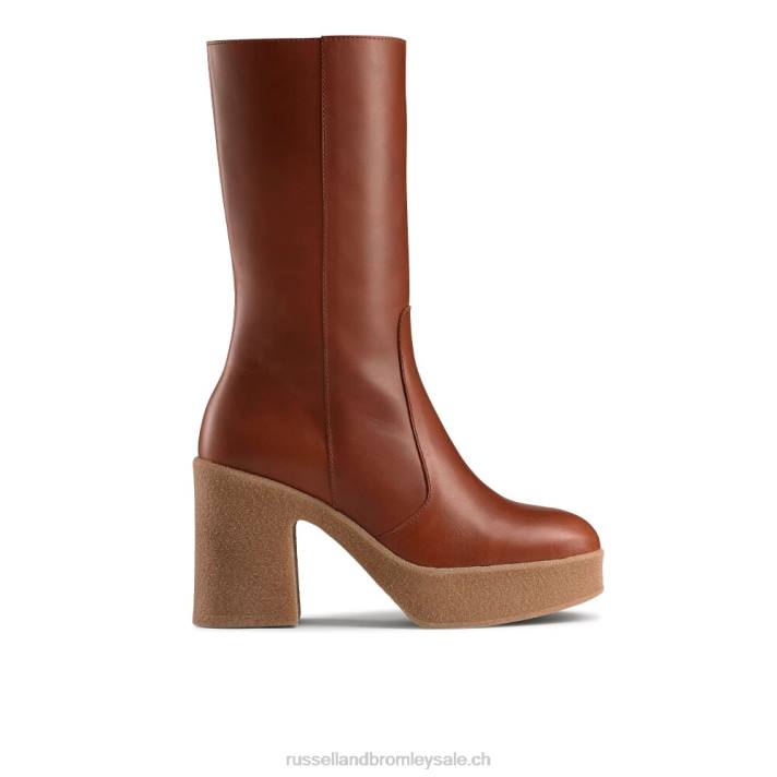 bronzer 8BN6338 femmes Russell And Bromley botte à plateforme en crêpe stevie