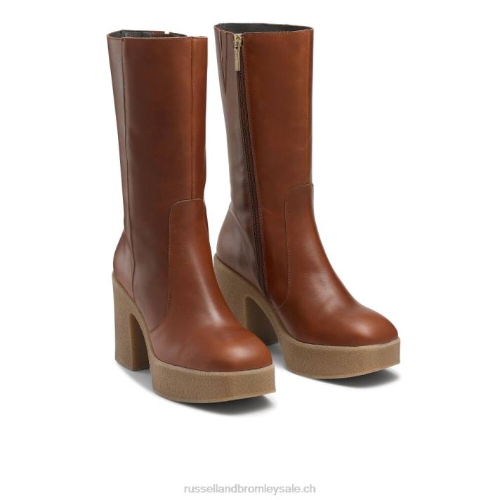 bronzer 8BN6338 femmes Russell And Bromley botte à plateforme en crêpe stevie