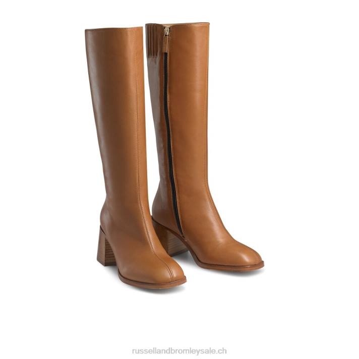 bronzer 8BN6356 femmes Russell And Bromley twiggy talon empilé au genou