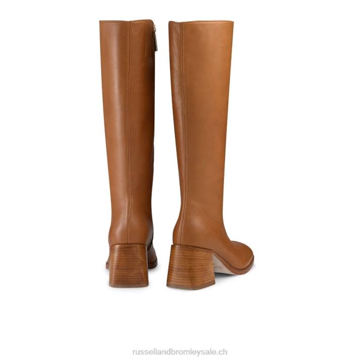 bronzer 8BN6356 femmes Russell And Bromley twiggy talon empilé au genou