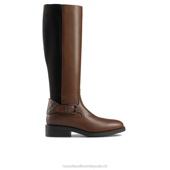 bronzer 8BN6357 femmes Russell And Bromley bottes d'équitation hautes stormfront dryleks