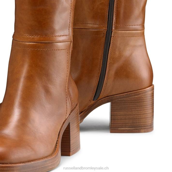 brun 8BN6341 femmes Russell And Bromley botte gaucho à talon carré