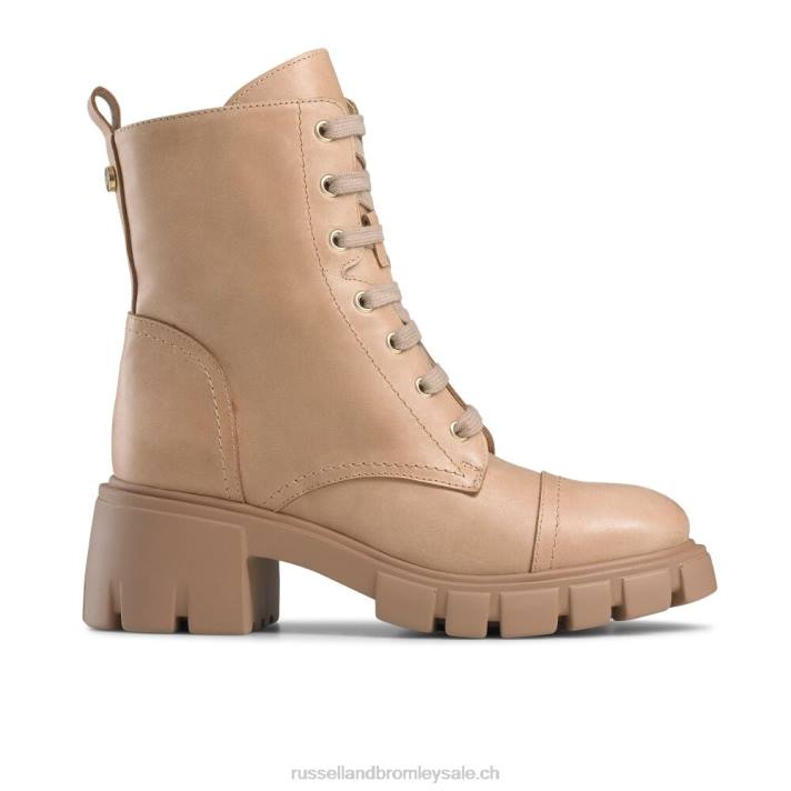 brun 8BN6345 femmes Russell And Bromley bottines à talons et lacets laceabout