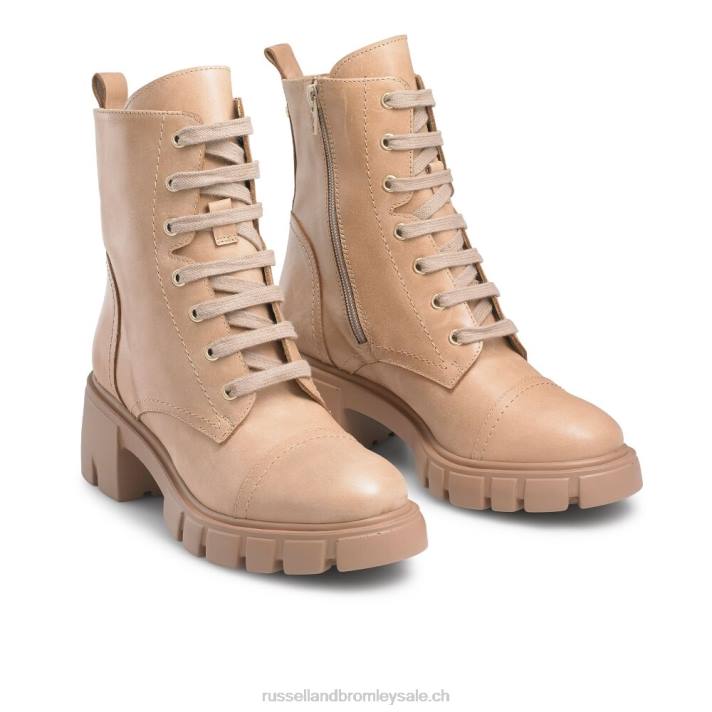 brun 8BN6345 femmes Russell And Bromley bottines à talons et lacets laceabout