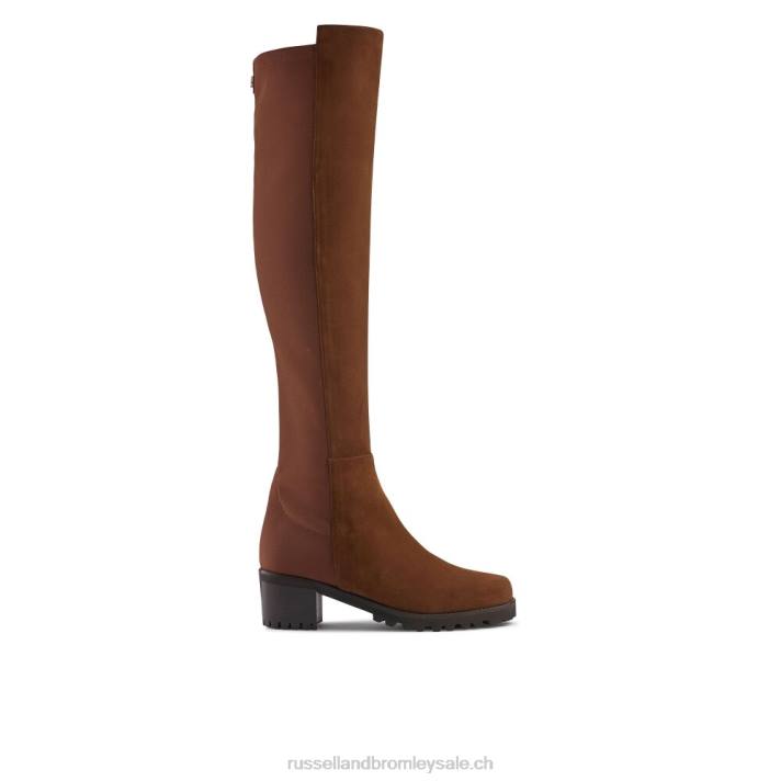 brun 8BN6353 femmes Russell And Bromley botte mi-pleine au genou