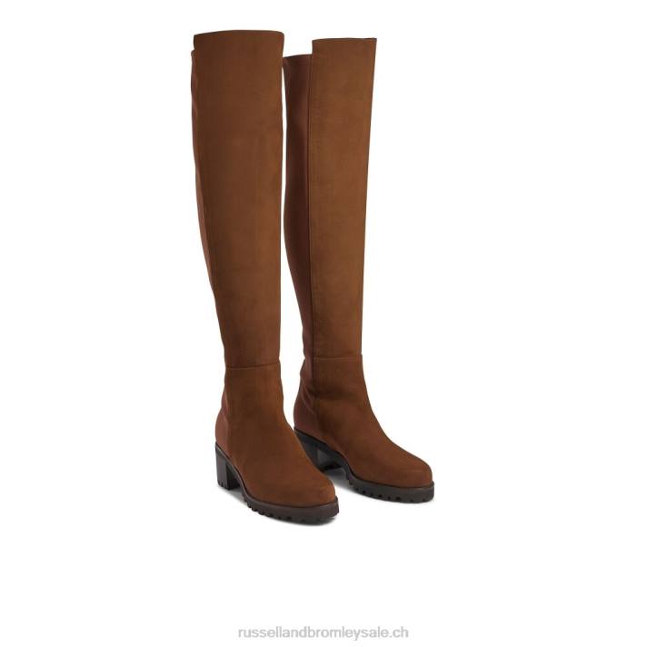 brun 8BN6353 femmes Russell And Bromley botte mi-pleine au genou
