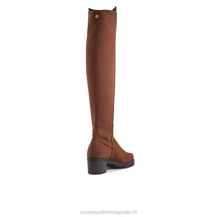 brun 8BN6353 femmes Russell And Bromley botte mi-pleine au genou