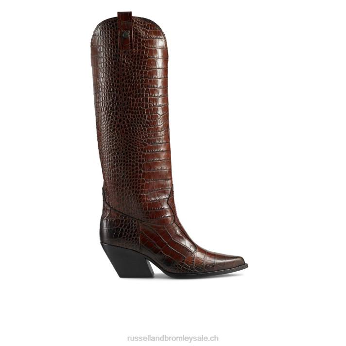 brun 8BN6363 femmes Russell And Bromley saloon genou haute western