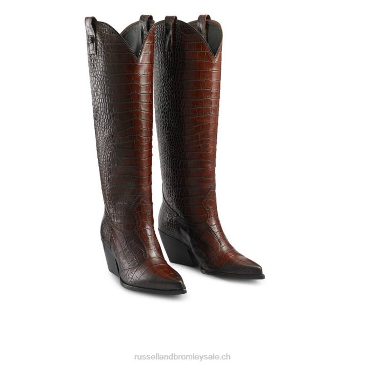 brun 8BN6363 femmes Russell And Bromley saloon genou haute western
