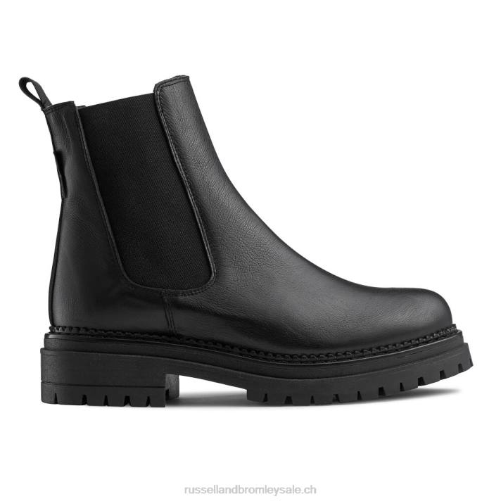 noir 8BN6254 femmes Russell And Bromley botte chelsea de combat d'entreprise