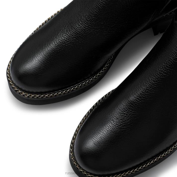 noir 8BN6257 femmes Russell And Bromley stomper zip latéral en shearling glacier