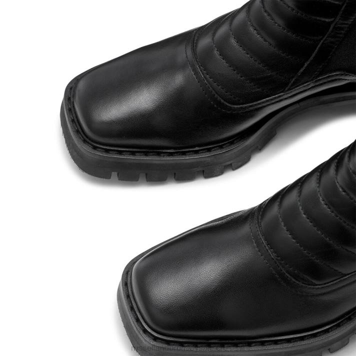 noir 8BN6258 femmes Russell And Bromley botte de motard à bout carré