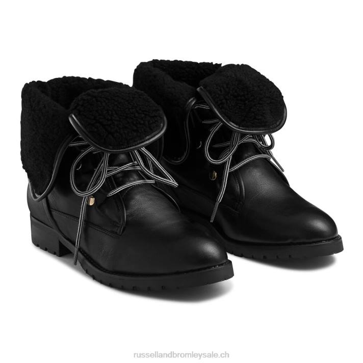 noir 8BN6259 femmes Russell And Bromley randonneur douillet en fausse laine