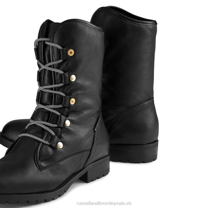 noir 8BN6259 femmes Russell And Bromley randonneur douillet en fausse laine