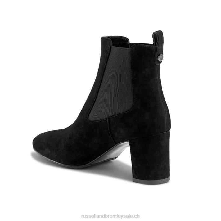 noir 8BN6263 femmes Russell And Bromley botte chelsea à talon carré