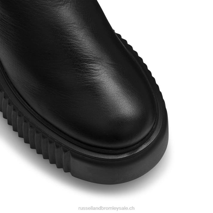 noir 8BN6269 femmes Russell And Bromley botte à semelle côtelée hard love