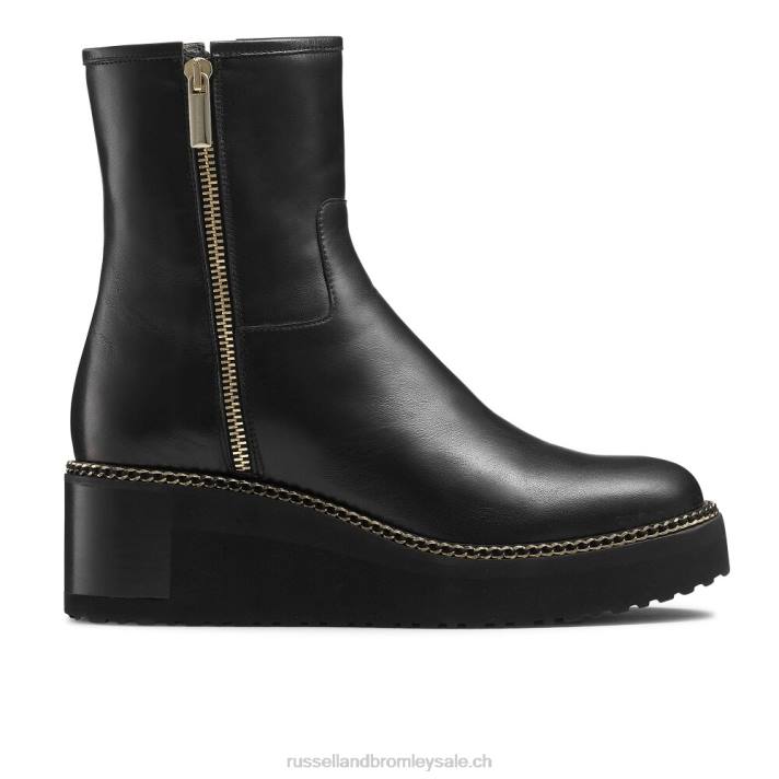noir 8BN6276 femmes Russell And Bromley botte compensée à double zip