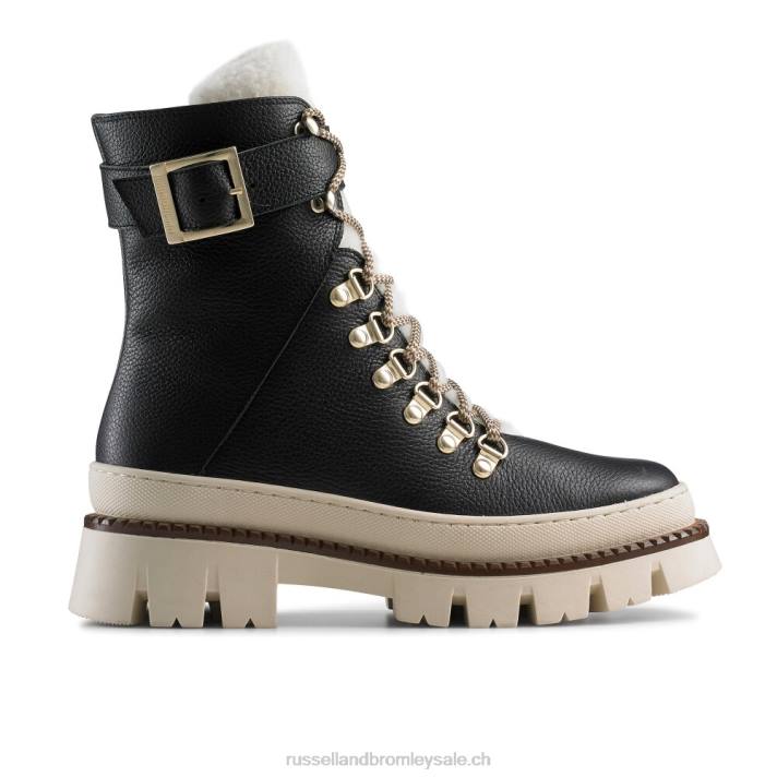noir 8BN6277 femmes Russell And Bromley botte de randonnée à semelle contrastée snowdonia