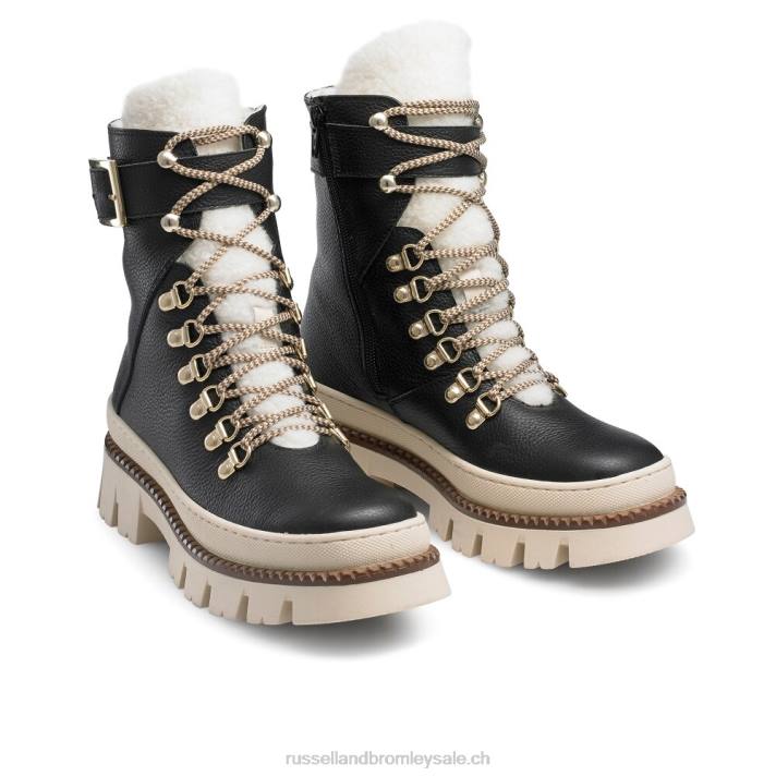 noir 8BN6277 femmes Russell And Bromley botte de randonnée à semelle contrastée snowdonia