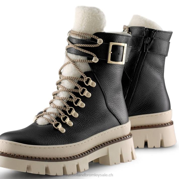 noir 8BN6277 femmes Russell And Bromley botte de randonnée à semelle contrastée snowdonia