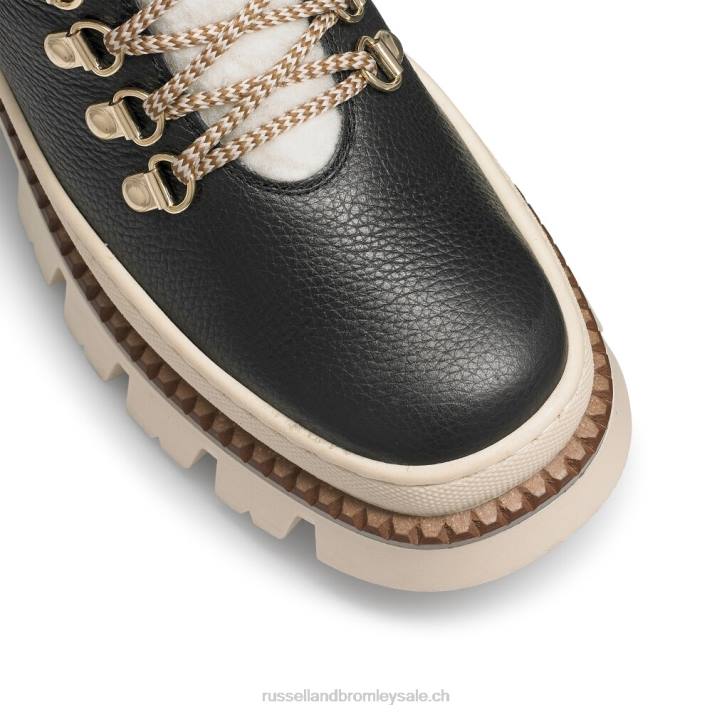 noir 8BN6277 femmes Russell And Bromley botte de randonnée à semelle contrastée snowdonia