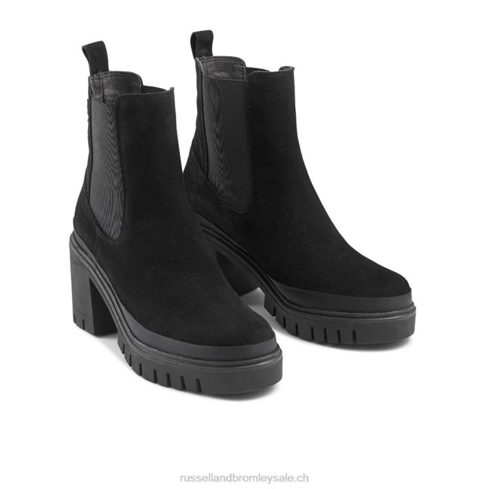 noir 8BN6283 femmes Russell And Bromley compagnie hi talon combat chelsea