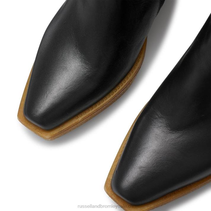 noir 8BN6291 femmes Russell And Bromley botte ronde en crêpe western