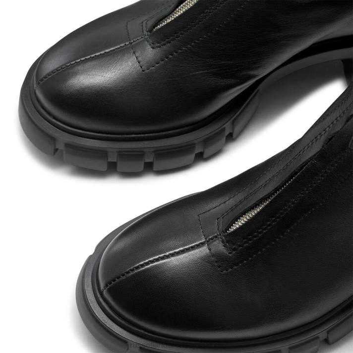 noir 8BN6293 femmes Russell And Bromley zipabout grosse botte zippée sur le devant
