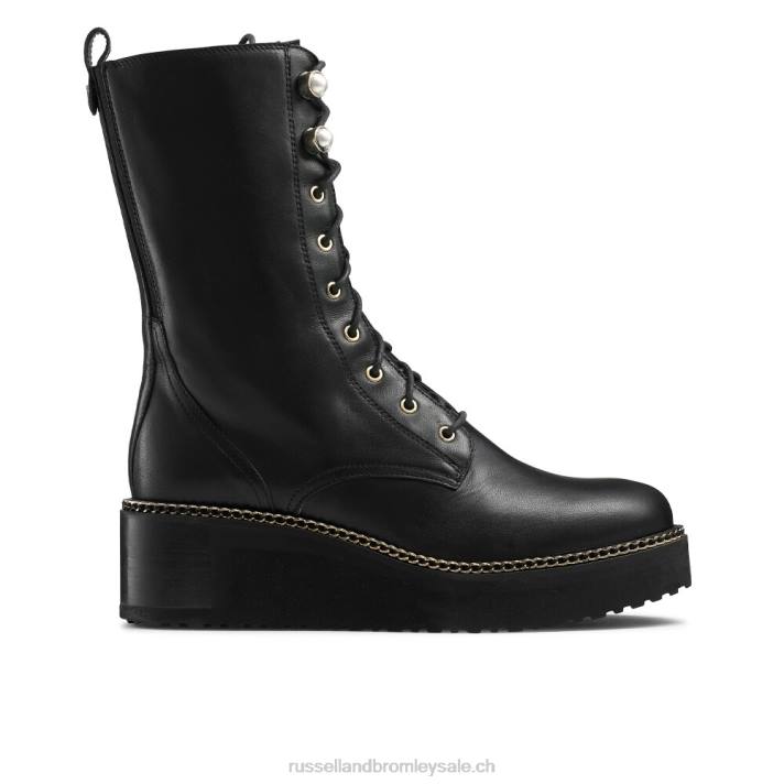noir 8BN6298 femmes Russell And Bromley fonds compensés à lacets compensés