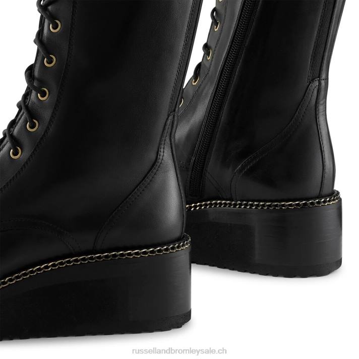 noir 8BN6298 femmes Russell And Bromley fonds compensés à lacets compensés