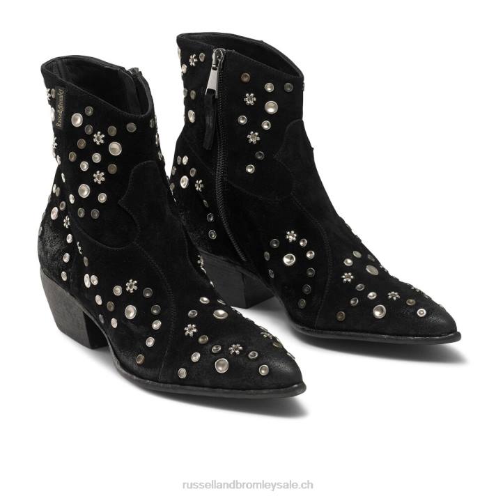 noir 8BN6309 femmes Russell And Bromley botte western embellie howdy
