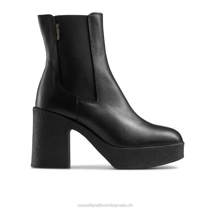 noir 8BN6311 femmes Russell And Bromley botte chelsea à plateforme en crêpe rhiannon