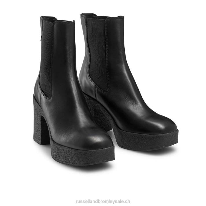 noir 8BN6311 femmes Russell And Bromley botte chelsea à plateforme en crêpe rhiannon