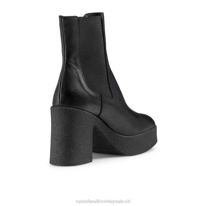 noir 8BN6311 femmes Russell And Bromley botte chelsea à plateforme en crêpe rhiannon